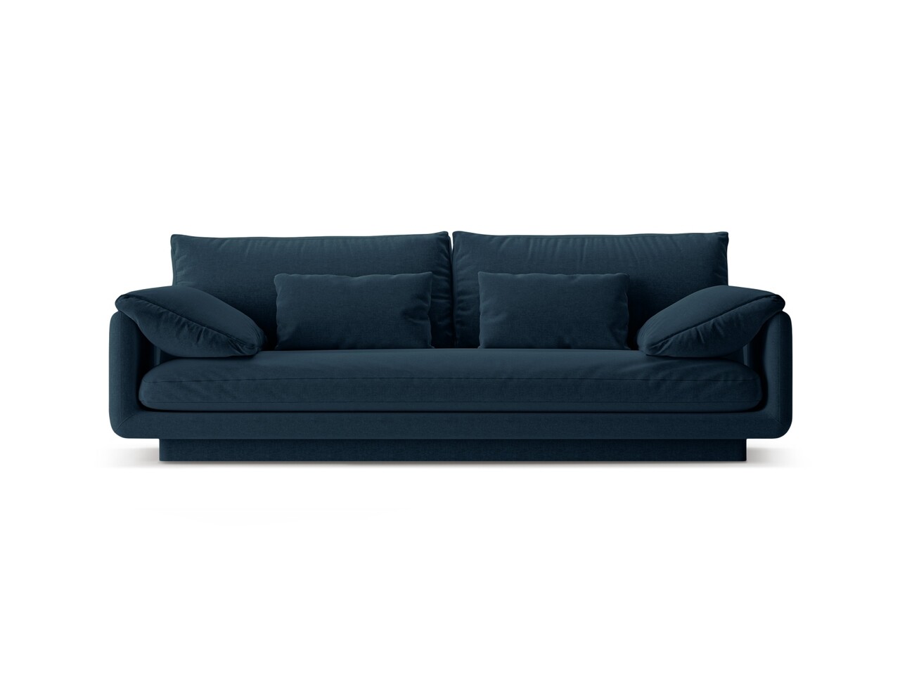Canapea 3 locuri, Torino-211, Micadoni Home, 220x103x83 cm, tesatura structurata chenille, albastru navy - imagine 6